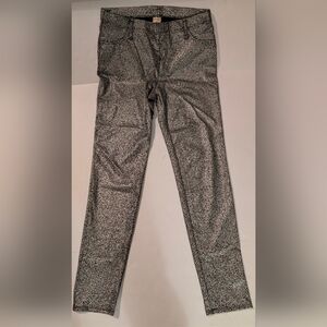 Faded Glory Women's Pullup Black and Gray Shiny Jeggings Sz 8-10
